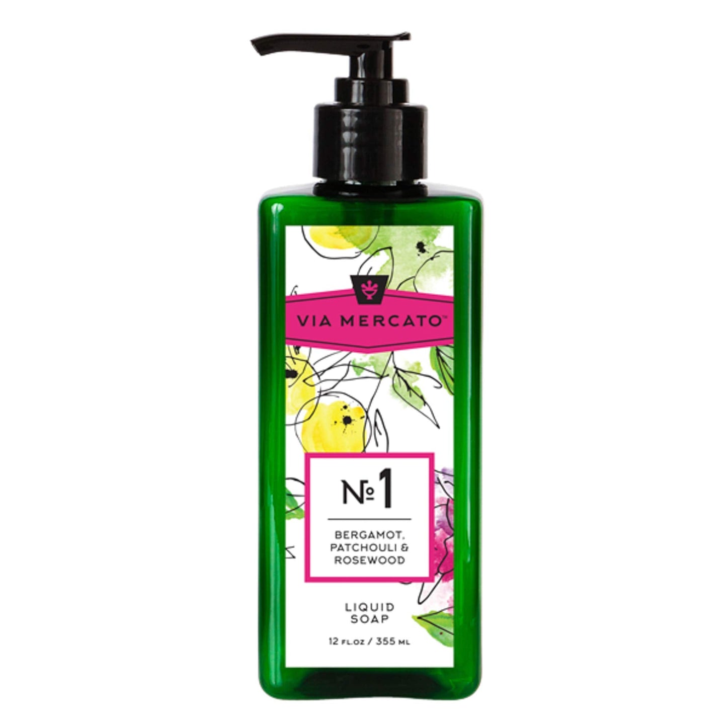 Via Mercato Liquid Soap, Shea Butter Enriched (12 oz), No. 1 - Bergamot, Patchouli & Rosewood Beauty & Personal Care Via Mercato
