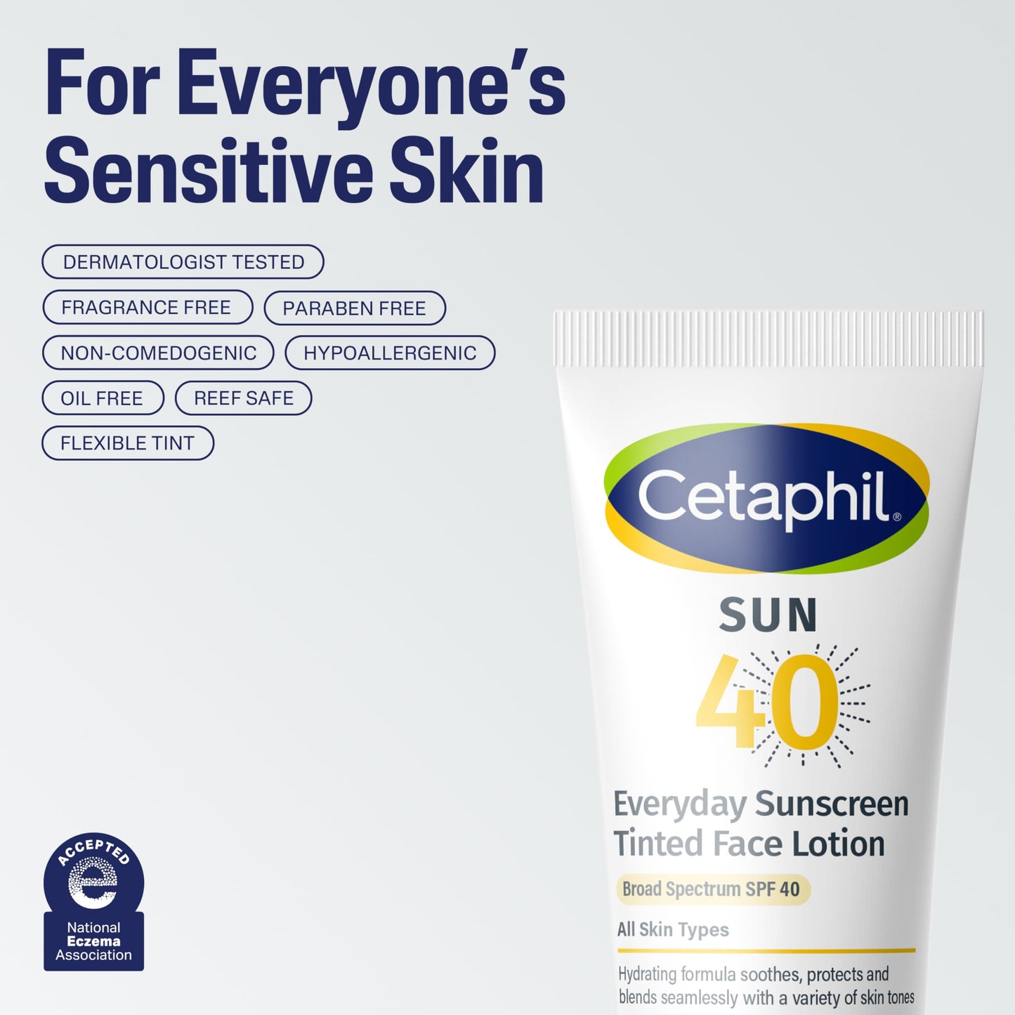CETAPHIL Everyday Sunscreen Tinted Face Lotion, 1.7 fl oz, Travel Size Sunscreen, 100% Mineral UVA/UVB Filters: Titanium Dioxide & Zinc Oxide, SPF 40 Beauty & Personal Care Cetaphil