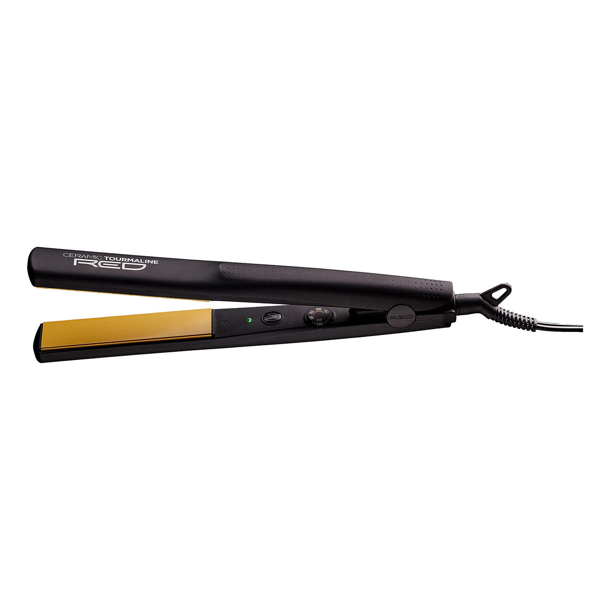 Red by Kiss Ceramic Tourmaline Professional Flat Iron - 1” Hair Straightener with Temperature Control up to 450°F, Anti-Frizz & Heat Damage
