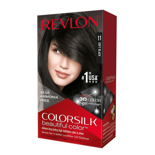 Revlon ColorSilk Beautiful Color, Soft Black [11] 1 ea (Pack of 5) Beauty & Personal Care REVLON