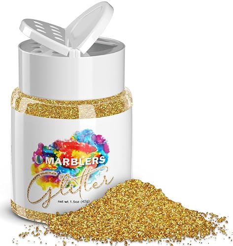 MARBLERS Holographic Glitter [Holo 24K Gold] 1.5oz (42g) | Fine | Non-Toxic, Vegan, Cruelty-Free | Face, Body, Eyeshadow, Hair, Festival, Party Makeup Beauty & Personal Care MARBLERS