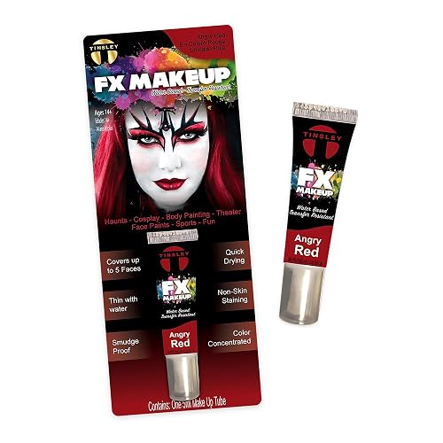 Tinsley Transfers FX Makeup - Face and Body Paint - Water-Based Cream - 7g / 0.24 oz Tube (Rotten Red) Beauty & Personal Care Tinsley Transfers