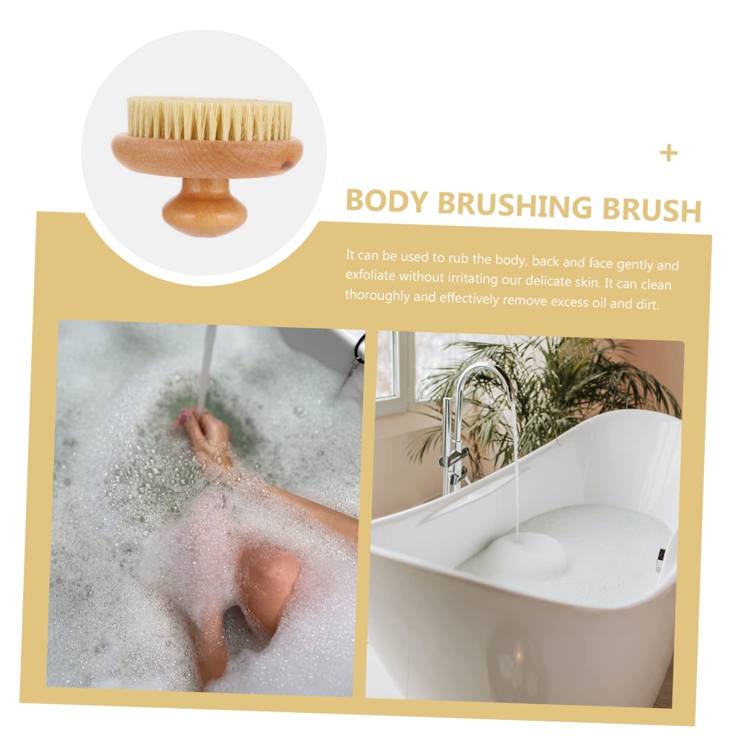 Beaupretty Exfoliating Body Scrubber Round Bristle Brush for Smooth Skin Daily Bathing Shower Use Comfortable Grip Gentle Cleaning for Skin Brushing Beauty and Personal Care Beaupretty