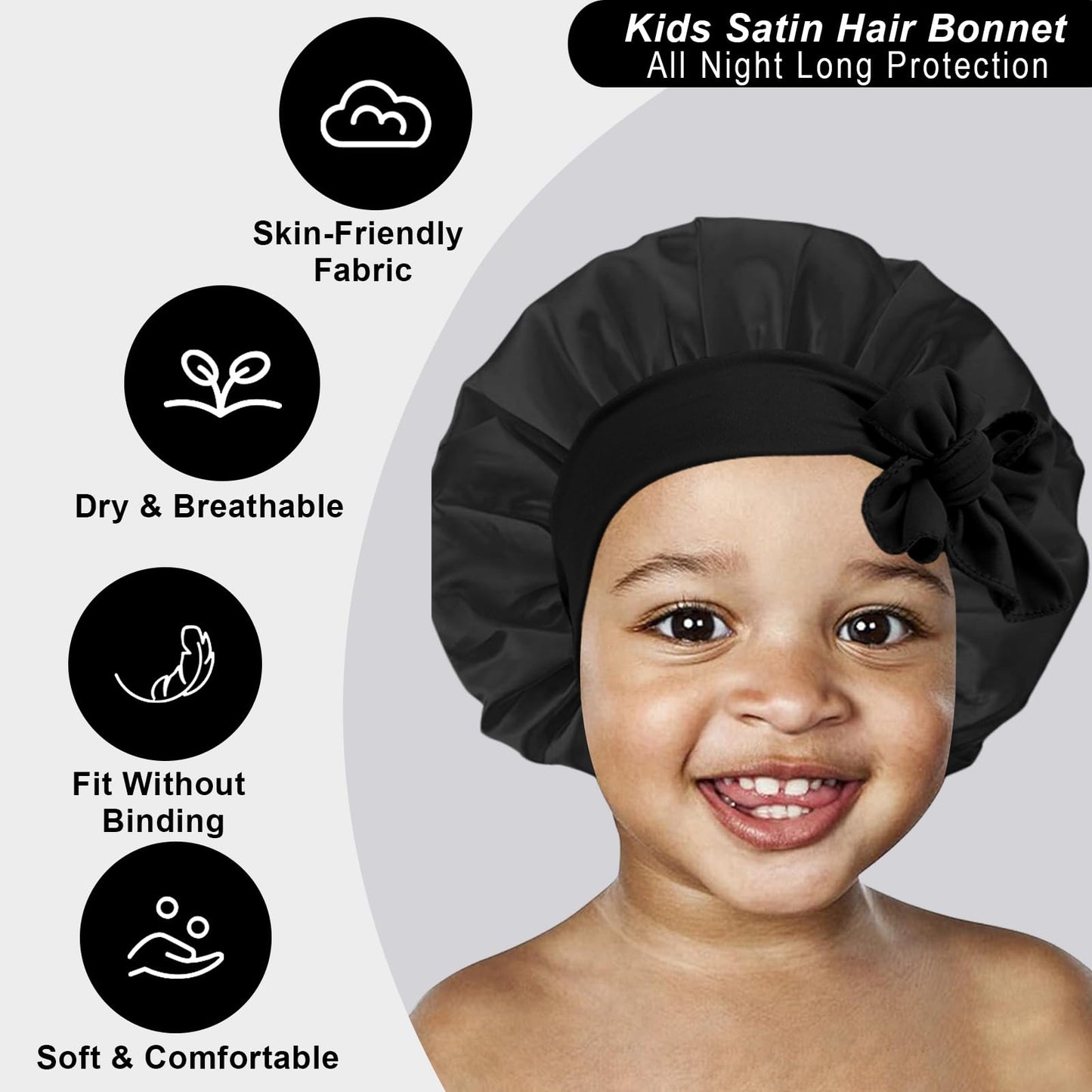 3 Pcs Kids Silk Bonnet for Sleeping - Baby Satin Bonnet for Sleep,Kids Hair Bonnets for Curly Hair Girls Boys with Wide Elastic Band,Sleeping Cap Beauty and Personal Care FIRSTPELLA
