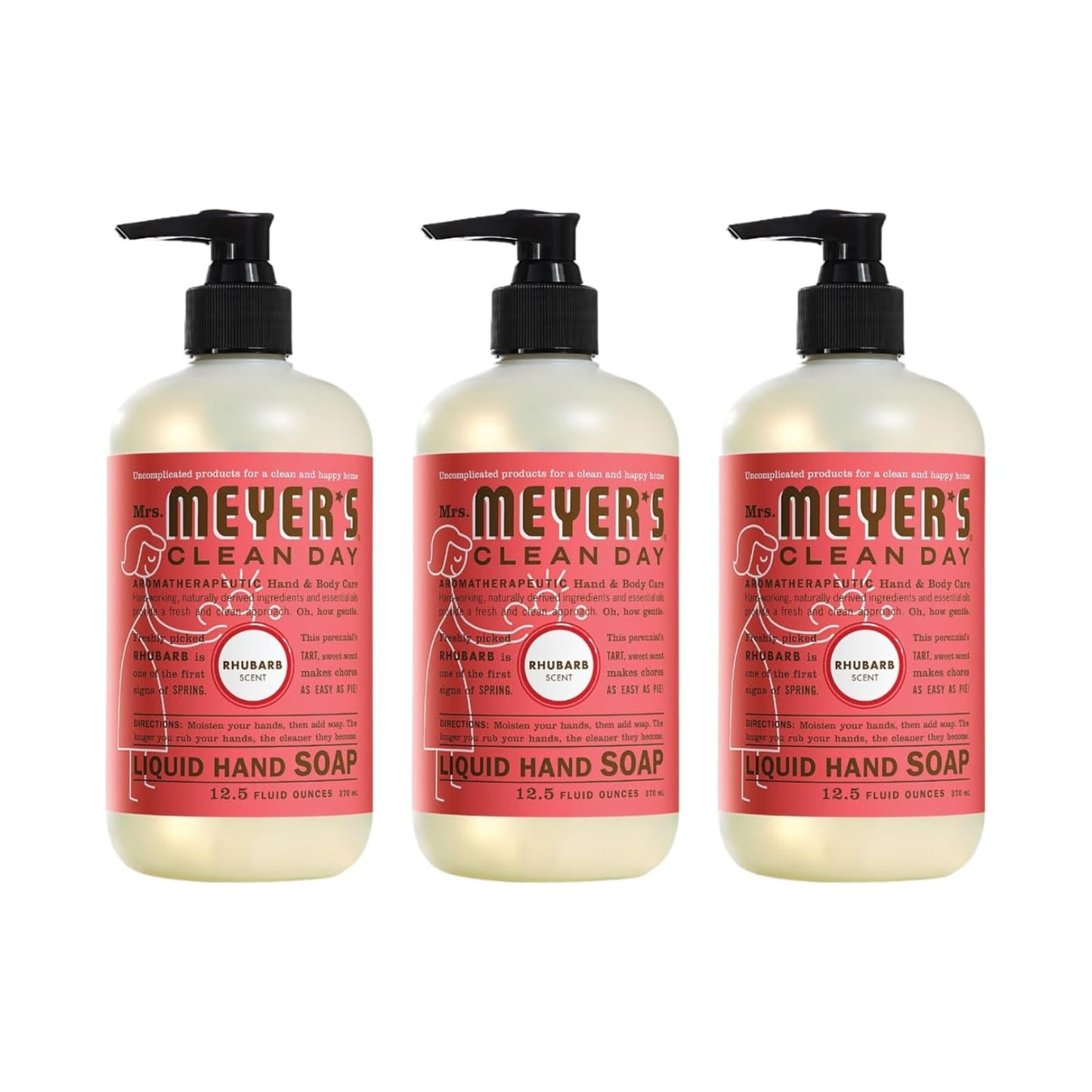 Mrs. MEYER'S Liquid Hand Soap Rhubarb 12.5 OZ. (Pack of 3) Beauty & Personal Care Mrs. MEYER'S