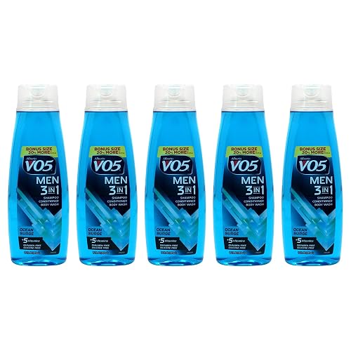 Alberto VO5 3-in-1 Ocean Surge Shampoo Conditioner and Body Wash for Unisex - 15 oz Body Wash - Pack of 5 Beauty & Personal Care VO5