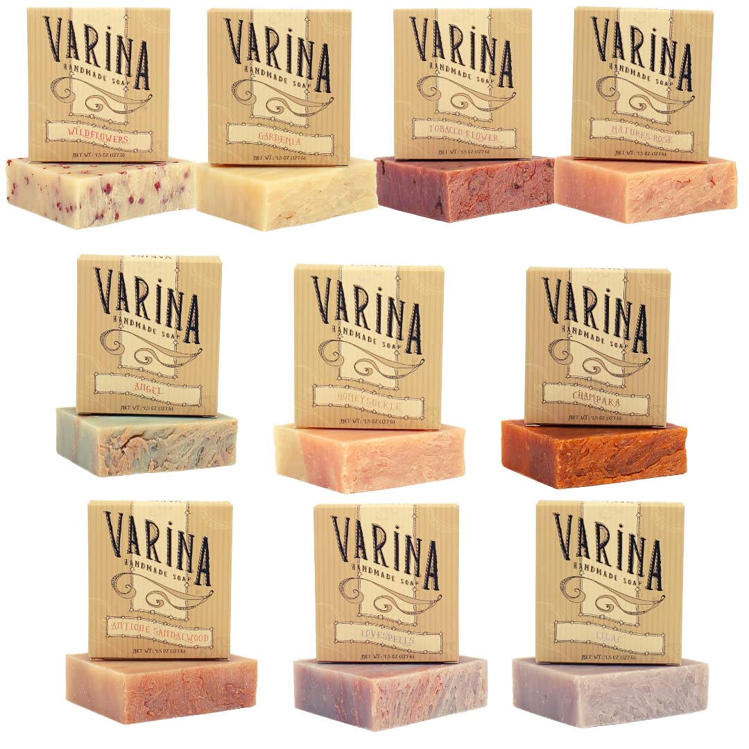 Varina Natural Floral Variety Bar Soap - Gentle Cleansing for Sensitive Skin, Floral - 10 Pack Beauty & Personal Care Varina