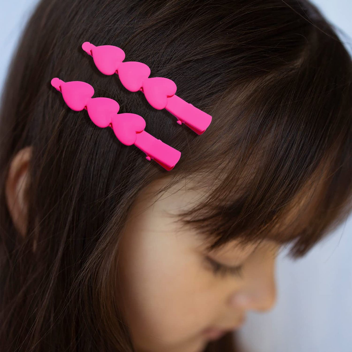 Valentine’s Day Hair Clips Matte Cupid Heart Bright-coloured Hairpins for Women Girls Sweet Romantic Trio Love Alligator Clips Barrettes Pretty Beauty & Personal Care BVGA