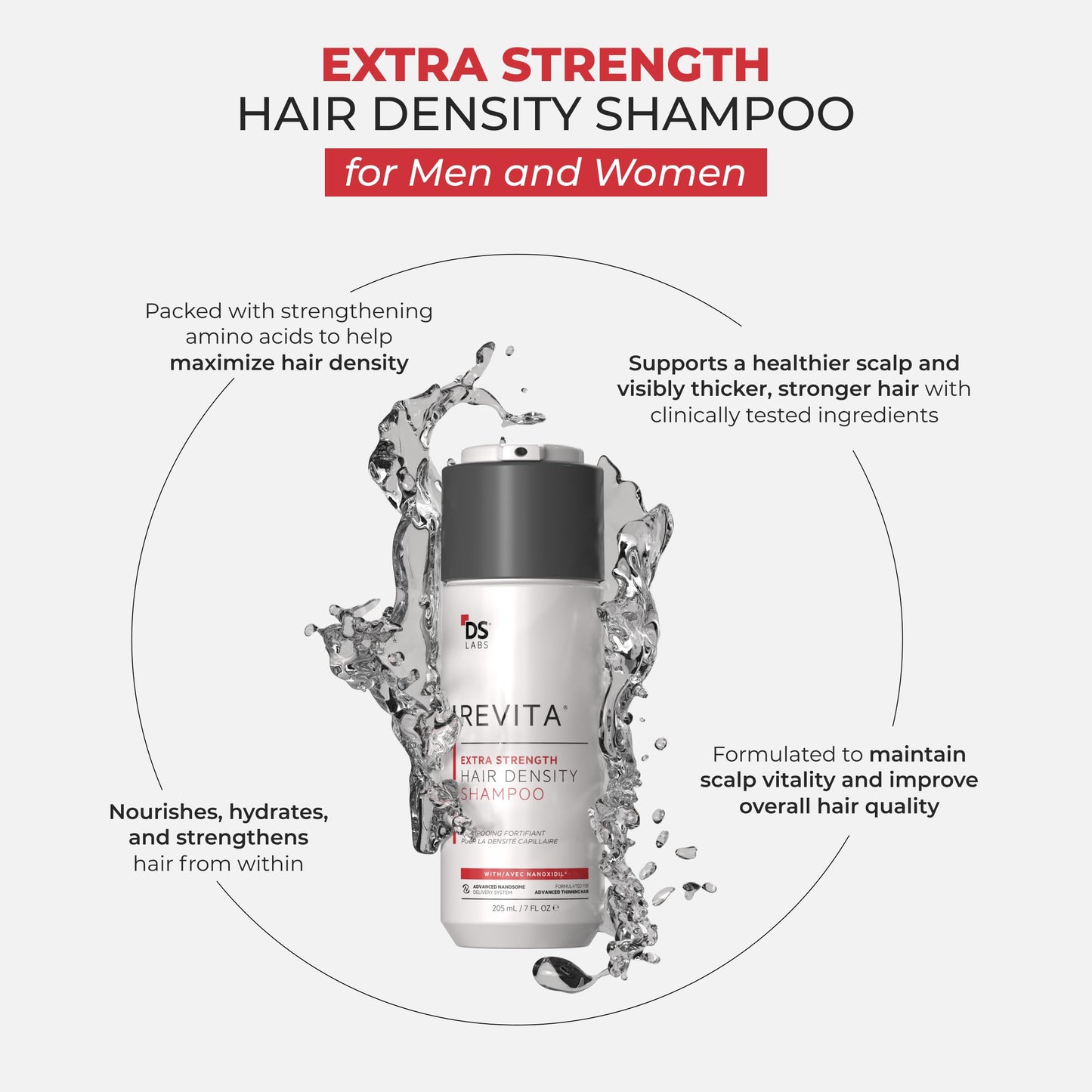 DS Labs Revita Extra Strength Shampoo, 205mL - Scalp First Cleanse for Fuller, Thicker Looking Hair, Lightweight Hydration, Sulfate Free, Color Safe Beauty and Personal Care DS Laboratories