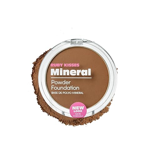 Ruby Kisses Mineral Pressed Powder Foundation, Medium to Full Coverage Natural Finish 0.35 Ounce (Honey Brown) Beauty & Personal Care Ruby Kisses