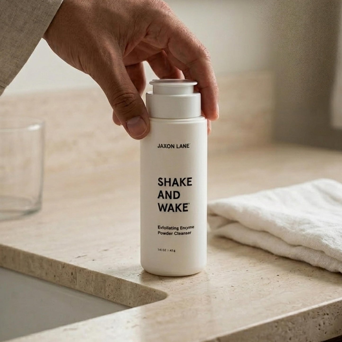 JAXON LANE Shake and Wake Korean Enzyme Powder Face Wash - Water Activated Exfoliating Cleanser with Pineapple Papaya Enzymes, Vitamin C E AHA, Powder Beauty & Personal Care JAXON LANE