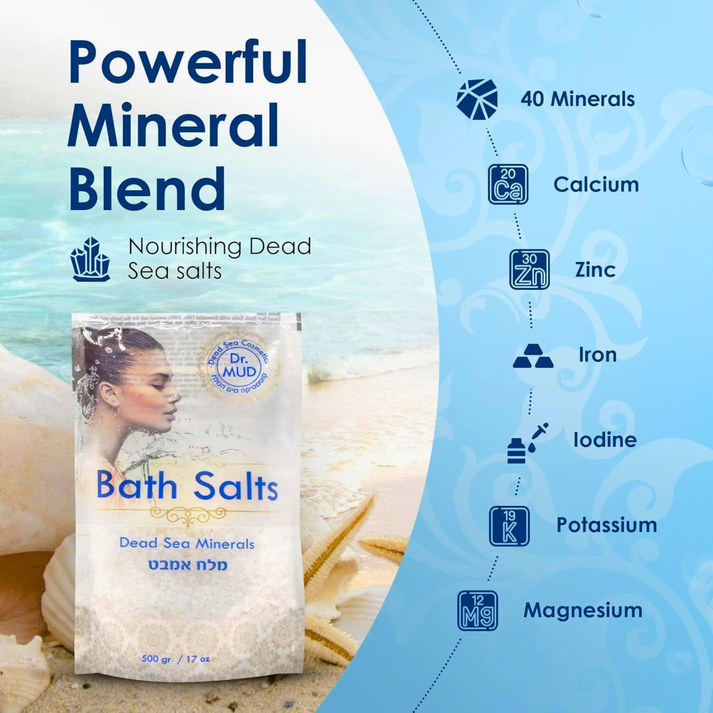 Natural Dead Sea Salt 100% Mineral-Rich Bath Soak, More Minerals Than Epsom Salt, Deep Relaxation, Detox, Exfoliates & Softens Skin, Helps Psoriasis Beauty and Personal Care DR.MUD DEAD SEA COSMETICS