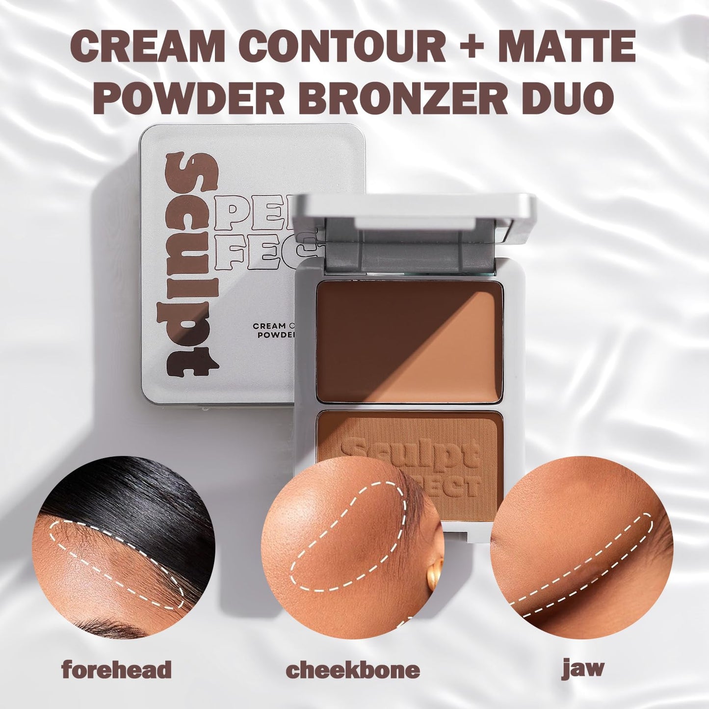 oz lab Sculpt Perfect Contour Bronzer Duo Palette - Matte Bronze Powder - Natural Sculpting & Warmth (02 COCOA CRAVE, Cream Contour: 0.09 oz / 2.5 g Beauty & Personal Care OZ LAB