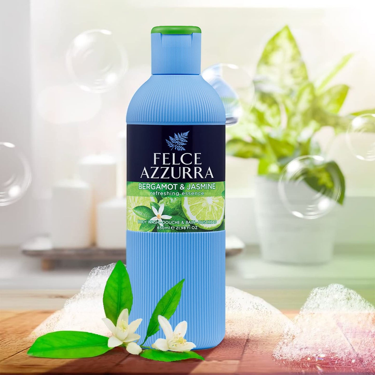 Felce Azzurra Bergamot And Jasmine - Refreshing Essence Body Wash - Enriched By Hints Of Amber And Cinnamon - Intense And Regenerating Fragrance Beauty & Personal Care Felce Azzurra