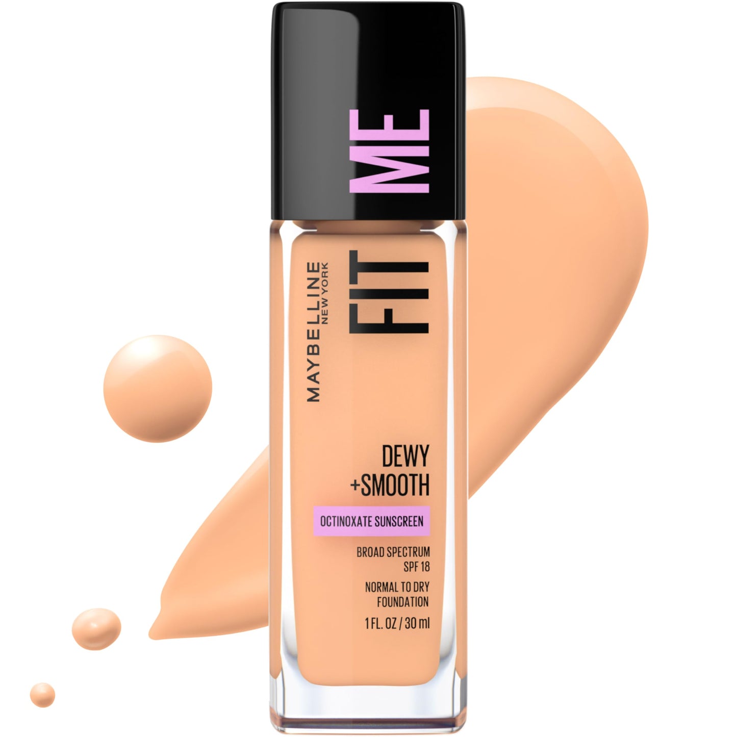 Maybelline Fit Me Dewy + Smooth Liquid Foundation Makeup, Buff Beige, 1 Count (Packaging May Vary) Beauty & Personal Care MAYBELLINE
