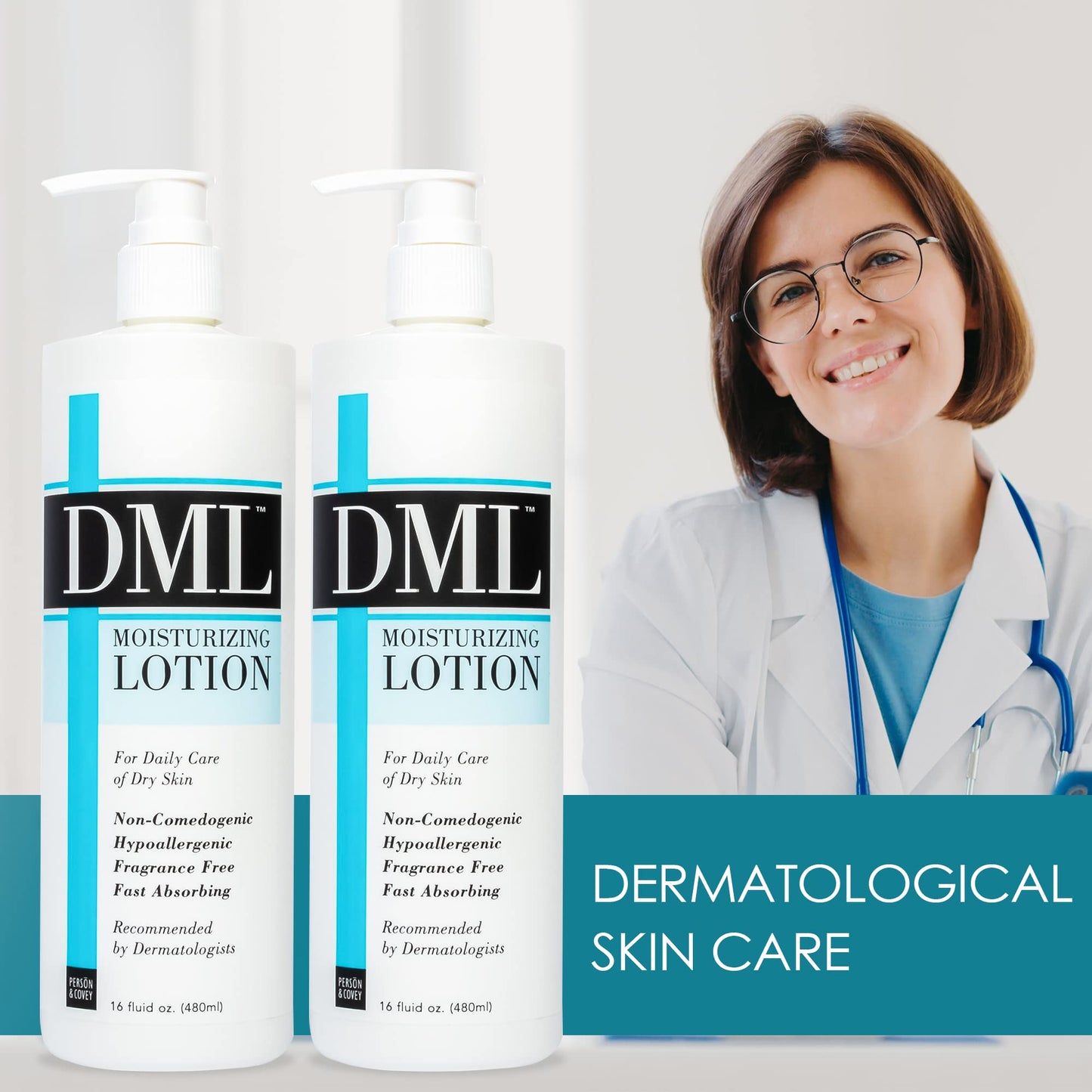 DML Moisturizing Lotion- Hydrating Hand and Body Moisturizer / Hypoallergenic Body Lotion for Dry and Cracked Skin / Gentle, Unscented Moisturizing Beauty & Personal Care DML
