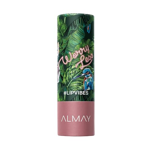 Almay Lip Vibes Lipstick with Vitamin E Oil & Shea Butter, Matte Finish, Hypoallergenic, Worry Less, 0.14 Oz Beauty & Personal Care Almay