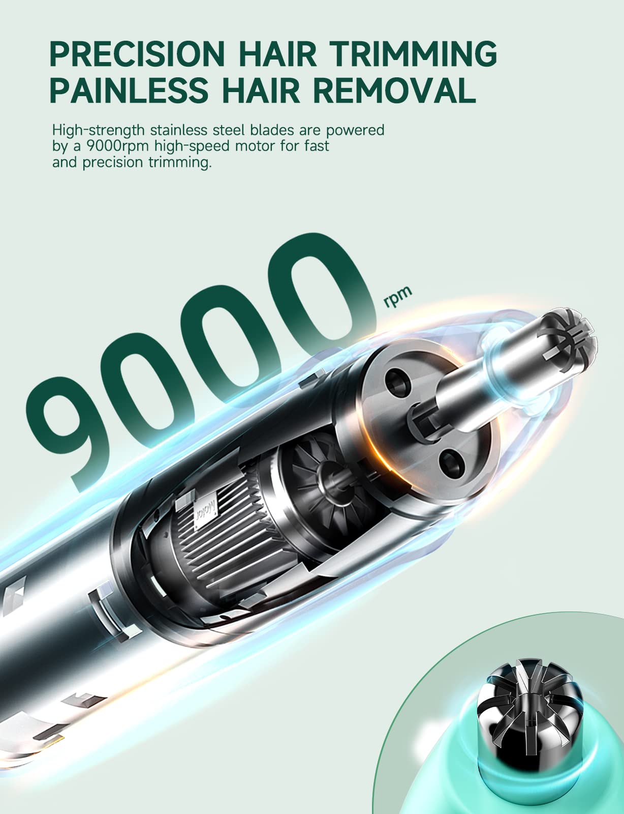 ZORAMI Rechargeable Ear and Nose Hair Trimmer - 2026 Professional Painless Eyebrow & Facial Hair Trimmer for Men Women, Powerful Motor and Dual-Edge Beauty and Personal Care ZORAMI