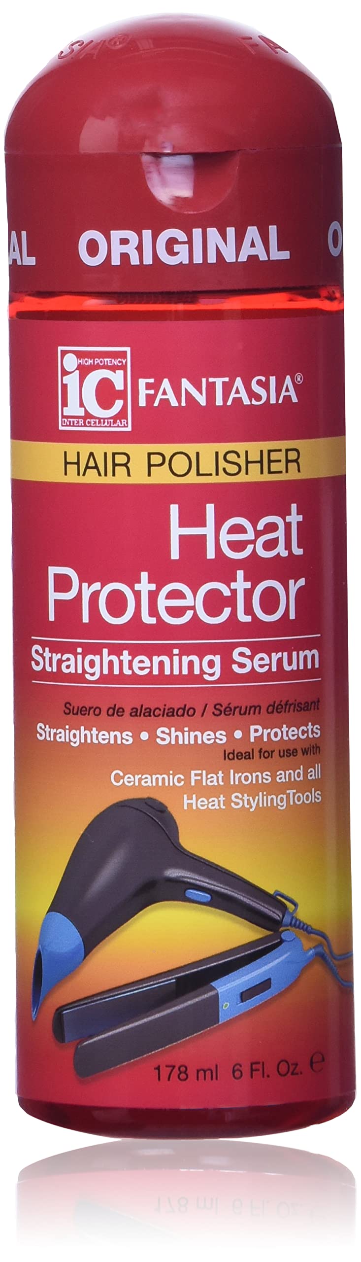 Fantasia IC Hair Polisher Heat Protector Straightening Serum, 6.0 Ounce 6.0 Fl Oz (0011313030158) Beauty & Personal Care Fantasia