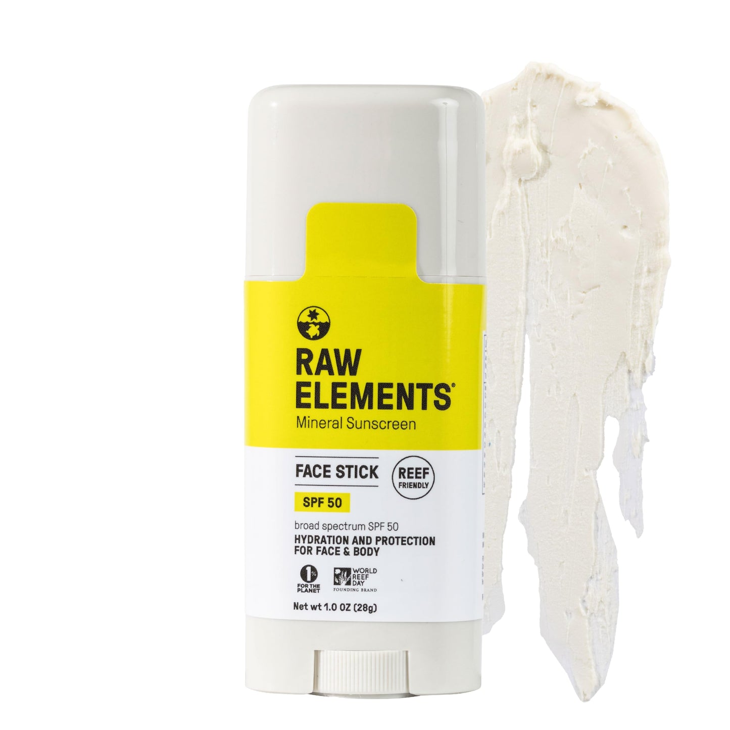 Raw Elements Face Stick SPF 50 All-Natural Mineral Sunscreen - Reef Safe, Water Resistant, Broad Spectrum UVA/UVB Protection, Safe For All Ages Beauty & Personal Care Raw Elements