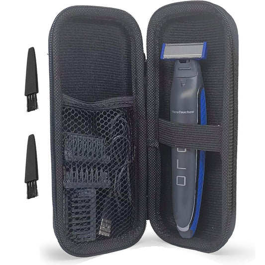 LinMei Hard Storage Travel Case Compatible for Micro Touch Solo Full Body Trimmer and Shaver - Sturdy and Protective (Case & 2 Brush Only) Beauty and Personal Care LinMei