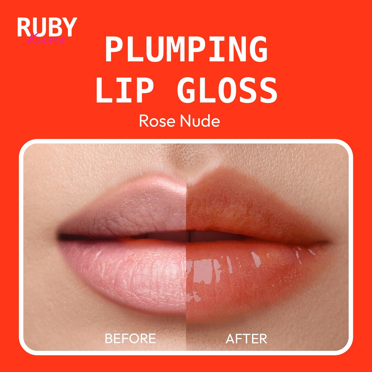 Ruby Kisses Hyaluronic Lip Gloss, High-Shine Volumizing Plumping Hydrating Beauty & Personal Care Ruby Kisses