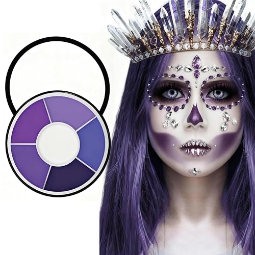 6 Color Purple Face Paint Palette, Professional Body Paint Violet Makeup, Washable Formula, Vibrant Purple Face & Body Paint for Halloween, Cosplay Beauty & Personal Care Js2U ZW