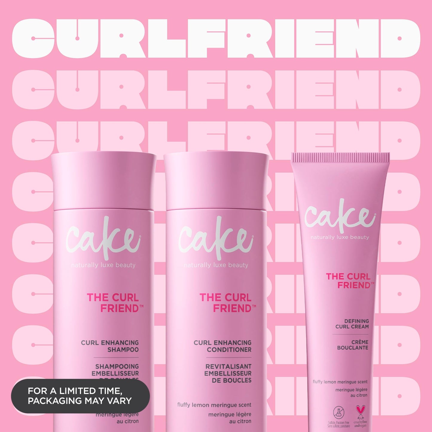 Cake Beauty Curl Friend Curl Defining Shampoo, Conditioner & Cream Set - Avocado & Argan Oil Curly Hair Products - Anti-Frizz, Cruelty Free & Vegan Beauty & Personal Care Cake Beauty