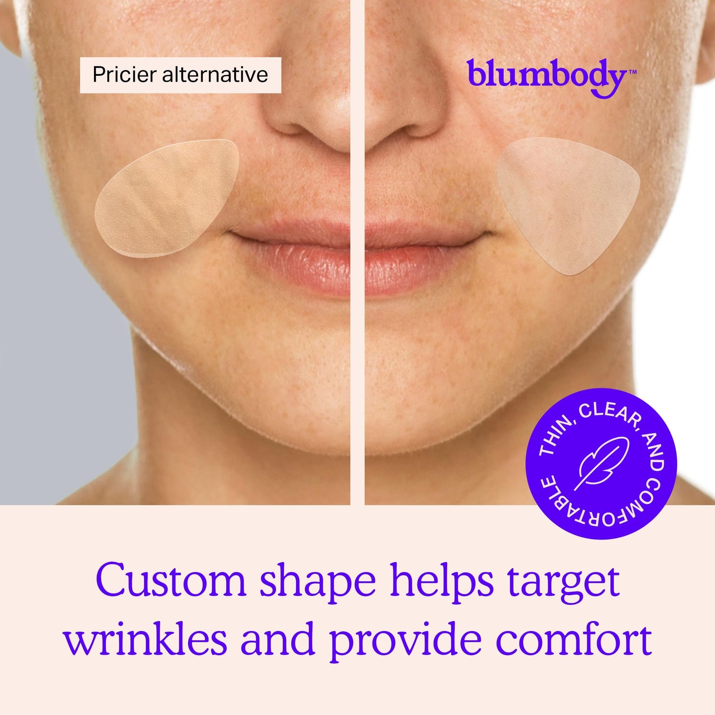 BLUMBODY Face, Forehead Wrinkle Patches - Mini Anti-Wrinkle Facial Patches for Eyes, Mouth, Forehead - Triangle Non-Silicone Face Tape for Elevens Beauty & Personal Care BLUMBODY