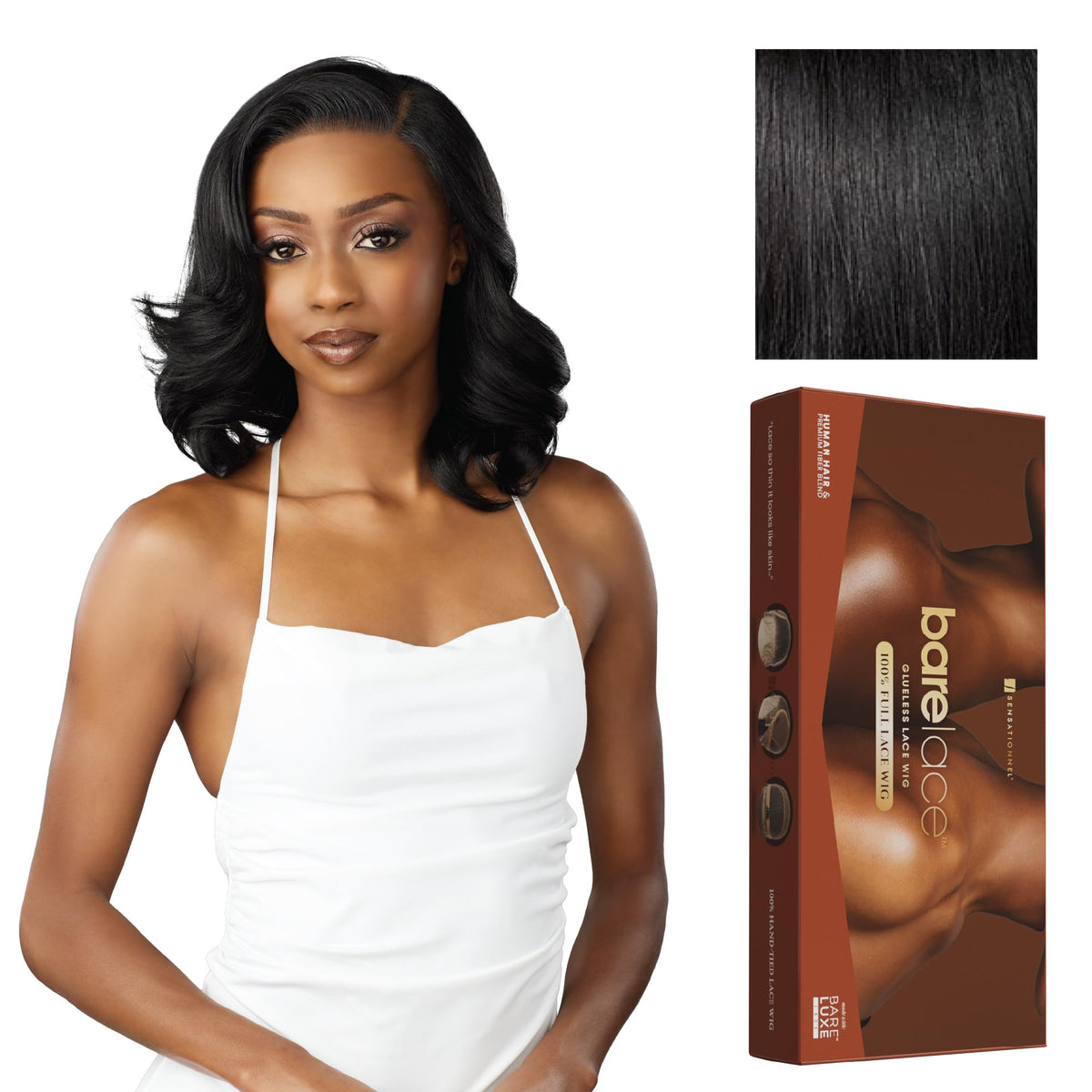 Sensationnel Bare Lace FullLaceWig-Unit 9, 1 JETBLACK