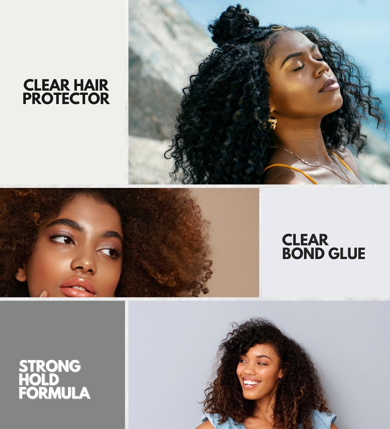 EBIN NEW YORK 4x Wonder Weave Bond Hair Protector (Clear) 8.5 oz Bundle with 3x Hair Bond Glue (Clear) 2 oz Protective Shield & Secure Hold - Seamless Beauty & Personal Care EBIN NEW YORK