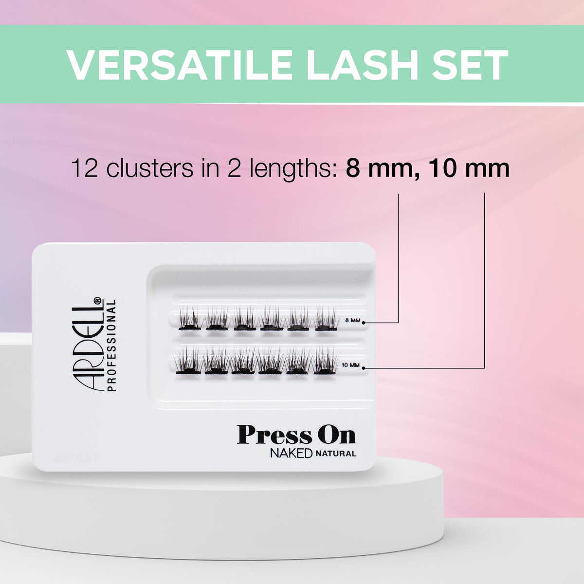 Ardell Naked Press On Lashes Underlash Extensions - Pre-Glued Natural Cluster Lashes, No Glue Needed Self Adhesive Eyelashes for All Day Wear, 12 Lash