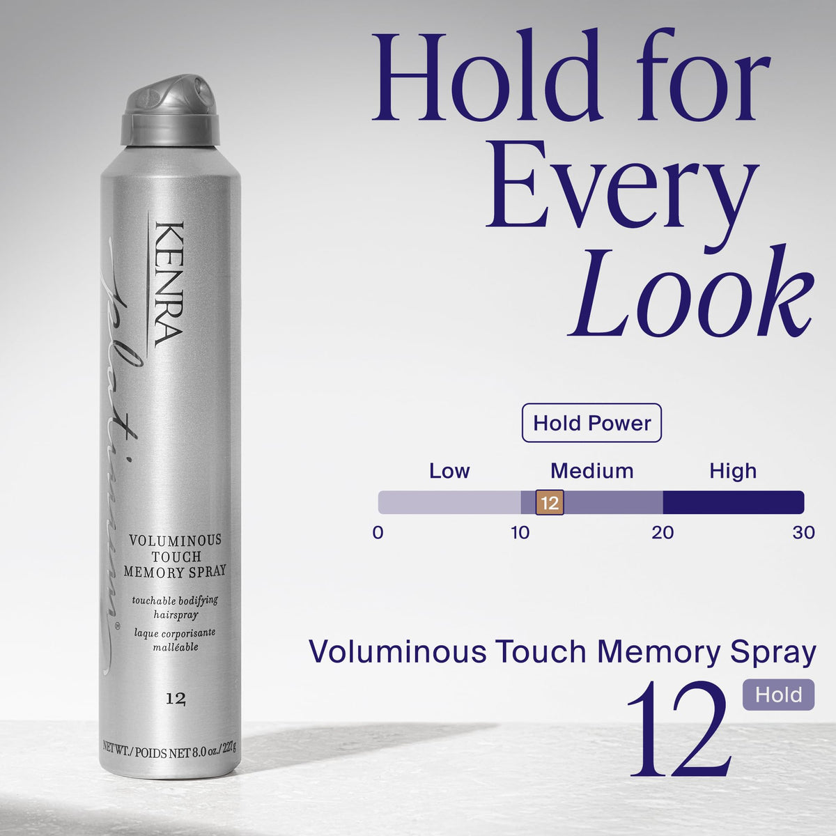 Kenra Professional Platinum Voluminous Touch Memory Spray 12 | Bodifying, Fullness Hairspray | Lasting Sytle Memory for 96 Hours | Soft, Touchable
