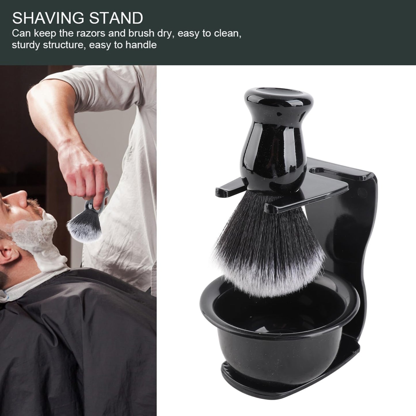 2Set Shaving Kit for Men, 3 in 1 Shaving Set Includes Portable Beard Brush Cream Bowl and Stand Beard Style Tool for Home Travel Beauty and Personal Care Beufee