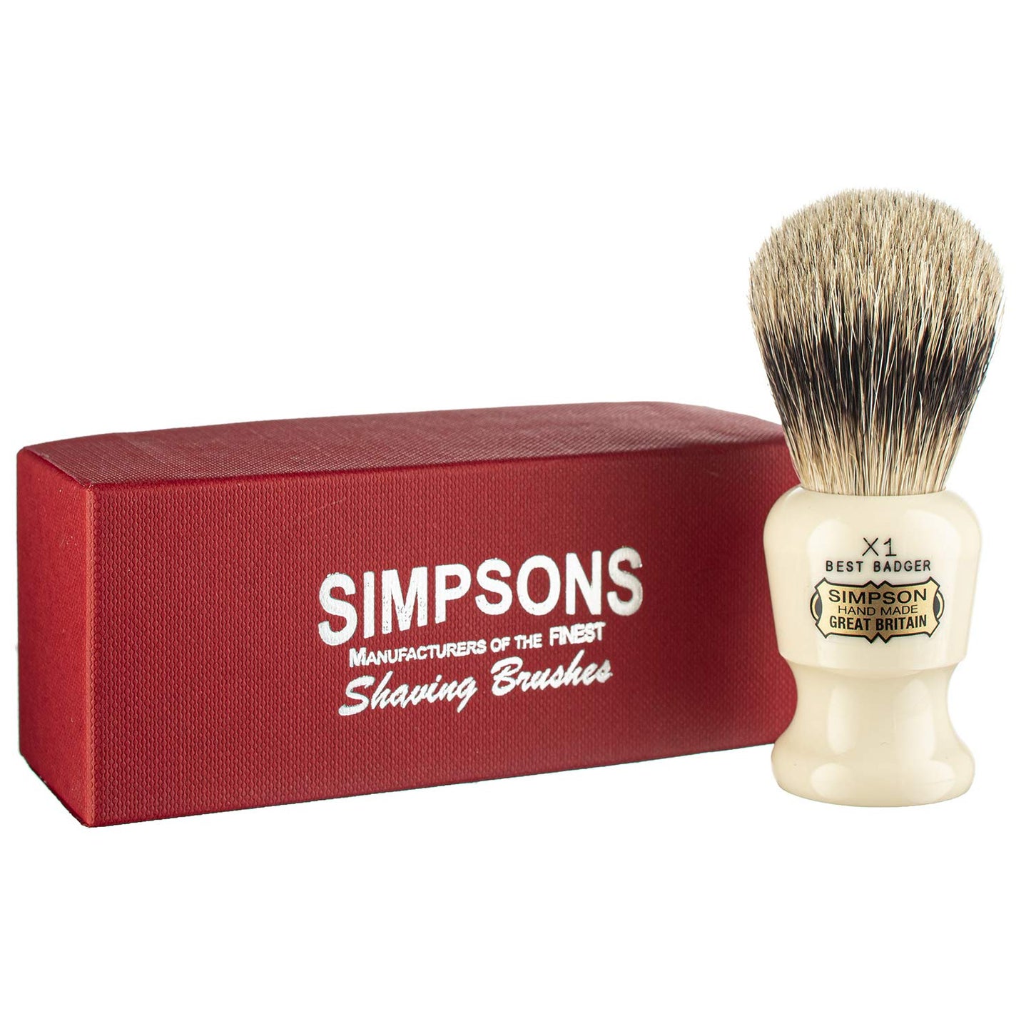 Commodore Best Badger Brush- Simpson Shaving Brushes - Faux Ivory Handle (X1 Best) Beauty and Personal Care Simpson Shaving Brushes