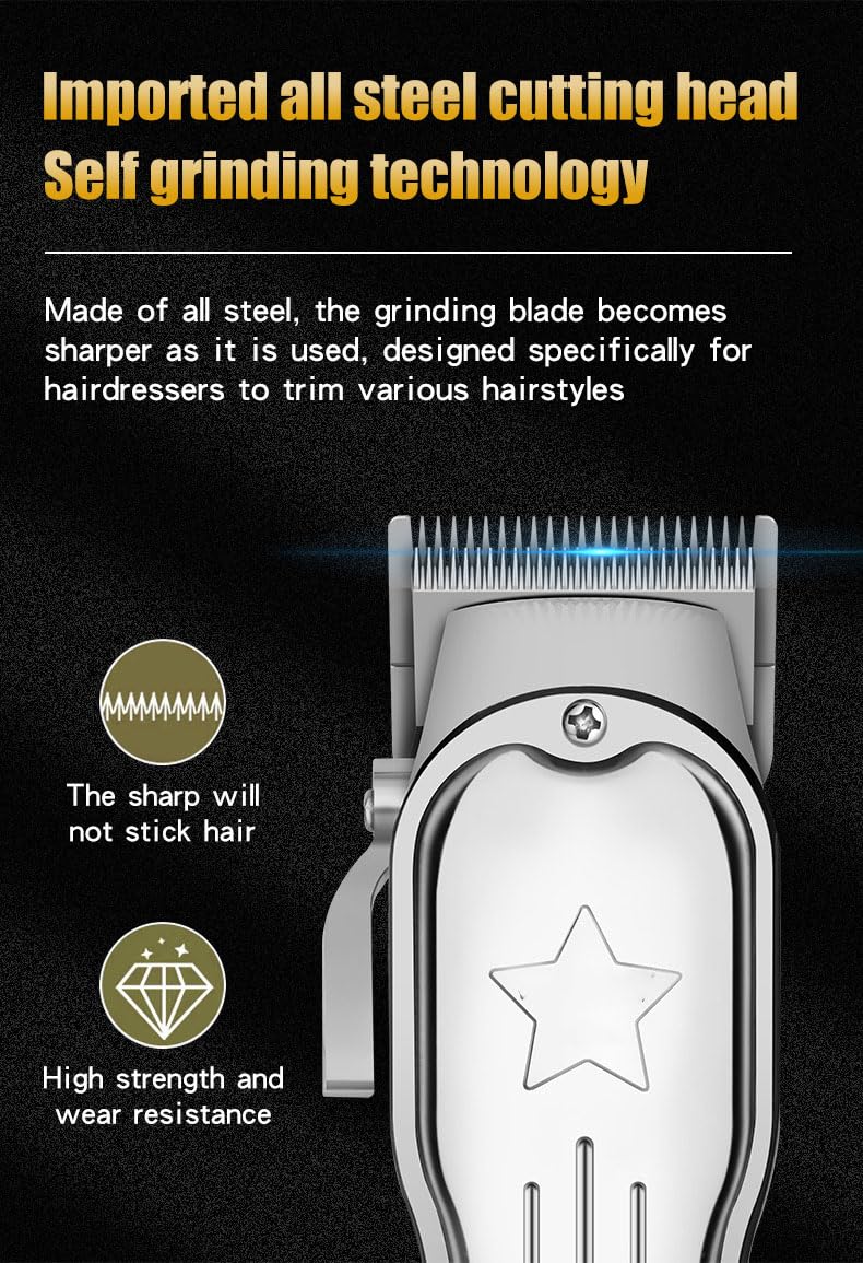 Professional Hair Clippers for Men, Cordless Trimmer with LED Digital Display and 8 Limit Combs, Barber for Cutting and Beard Shaping & Grooming Beauty and Personal Care QDKVTNDJZ