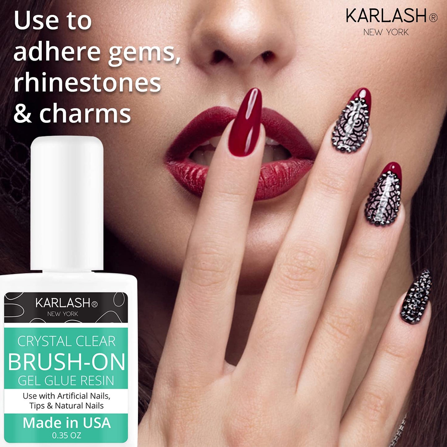 Karlash Super Strong Brush On Glue for Acrylic & Press On Nails, Perfect for False Nail Art, Glitter, Gems, White Clear Tips (1 Piece) Beauty & Personal Care Karlash