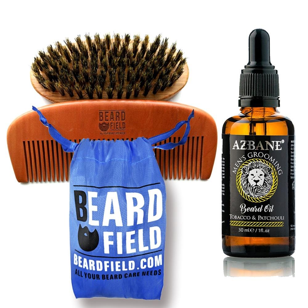 BEARDFIELD Beard Softener - All Natural Cedarwood & Nutmeg scent - Organic Argan oil & Jajoba oils - Premium Beard Oil Conditioner & Beard Comb Beauty and Personal Care BEARDFIELD