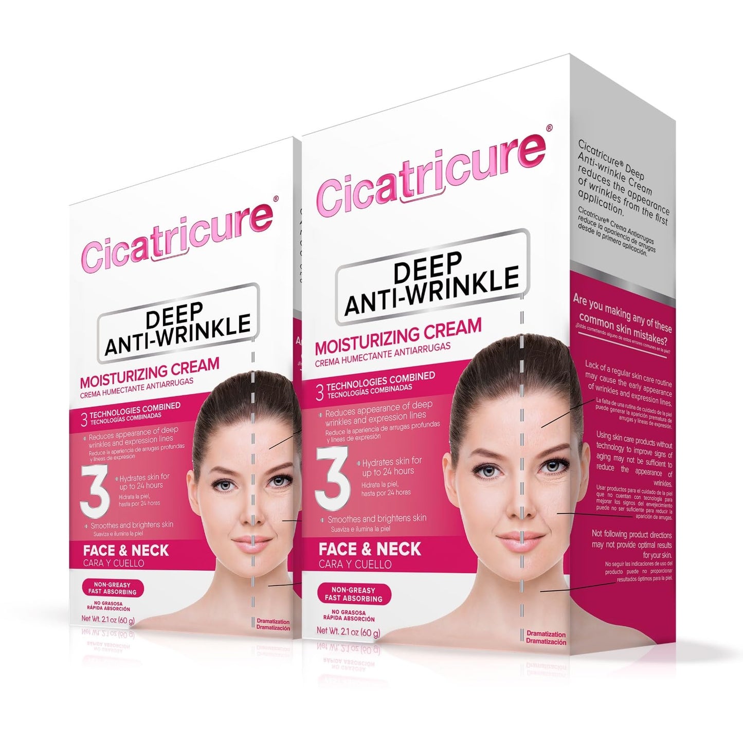 Cicatricure Deep Anti-Wrinkle Face & Neck Cream, Reduces the Appearance of Wrinkles from 1st Use, Face Moisturizer, Anti-Aging Cream, Non-Greasy Beauty & Personal Care Cicatricure