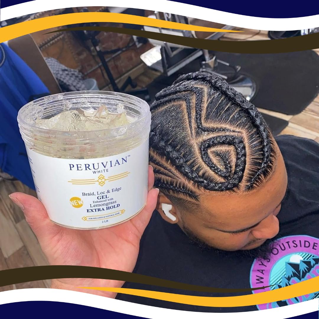 Peruvian white Braids N Lox Braid, Loc & Edge Braiding Gel EXTRA HOLD for Relaxed & Natural Hair, 2 LBS. (Lemongrass) Beauty & Personal Care Peruvian white