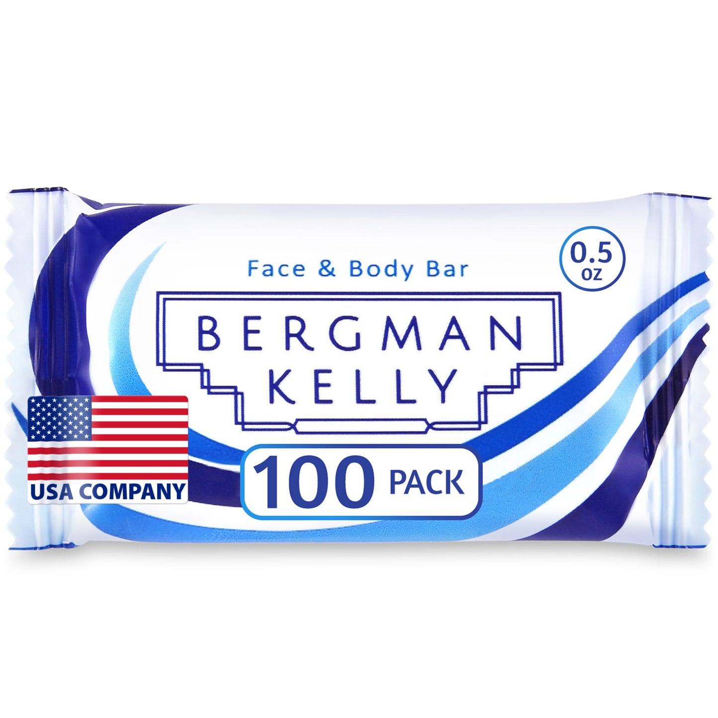 BERGMAN KELLY - Hotel Soap Bars - White Tea, 0.5 oz, 100 PK - Travel Size Luxury Bulk Amenities Bar Soap - Mini Individually Wrapped Rectangular Soap Beauty & Personal Care BERGMAN KELLY