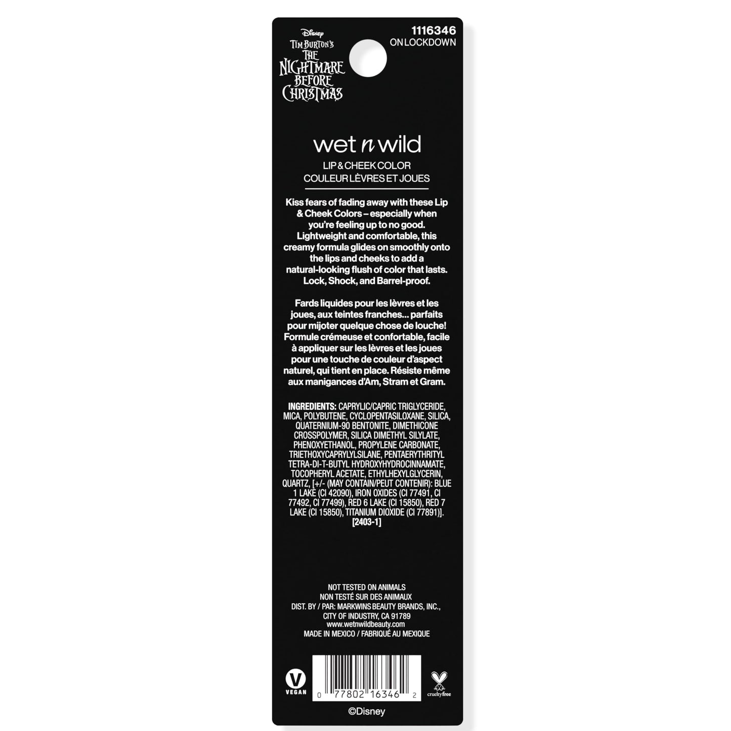 wet n wild Nightmare Before Christmas Lip & Cheek Color-On Lockdown Beauty & Personal Care wet n wild