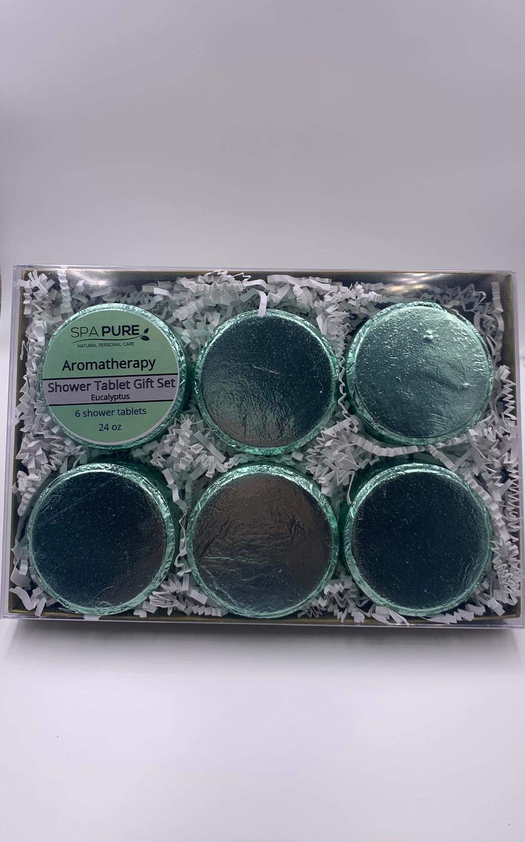 Spa Pure Shower Steamers Aromatherapy: Gift Set, 6 Individually Wrapped Tablets, XL, 4 oz, SAGE foils, Makes an Amazing Gift (Eucalyptus) (6 Count) Beauty and Personal Care Spa Girl/Spa Pure