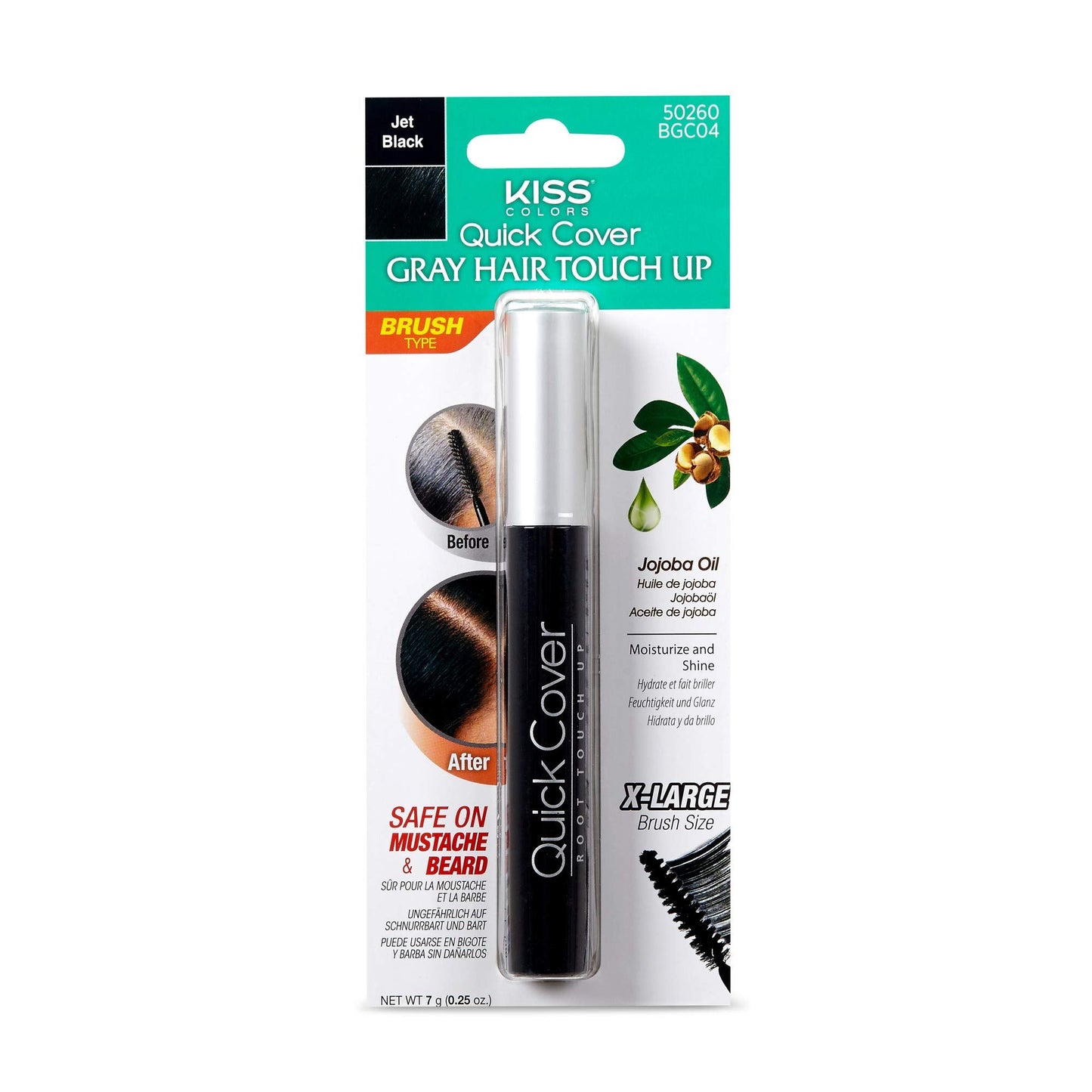 KISS Tintation Root Cover Up Gray Concealer Spray & Mascara Water-Resistant Smudge-Proof Easy Temporary Hair Color Change (Black) Beauty & Personal Care Red by Kiss
