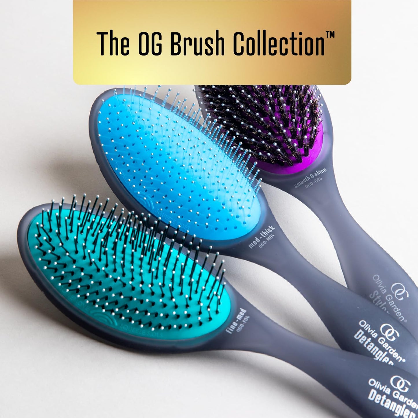 Olivia Garden OG Detangler Brush - Removable Cushion, Gentle Scalp Massage & Detangling for Wet or Dry, Medium to Thick Hair - Black Beauty & Personal Care Olivia Garden