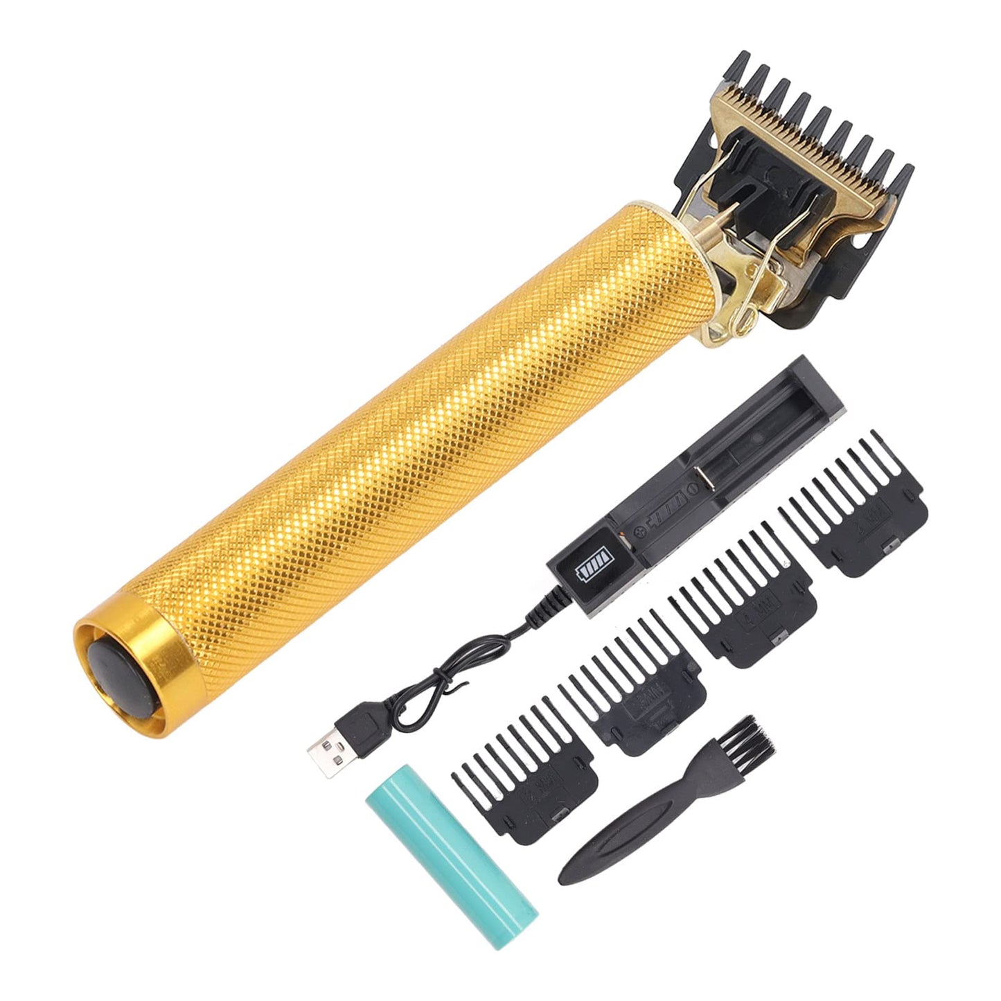 Haofy Electric Hair Clipper, Portable Beard Trimmer Aluminium Alloy Rechargeable Cordless Hair Trimmer for Travel (Golden) Beauty and Personal Care Haofy