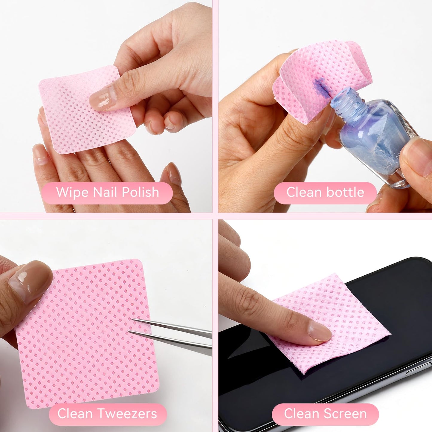 LNDIEHS 1900Pcs Lint Free Nail Wipes, Nail Supplies Nail Polish Wipe, Pads Gel Nails No Lint Naile Glue Wipes Super Absorbent Soft Non-Woven Beauty and Personal Care LNDIEHS