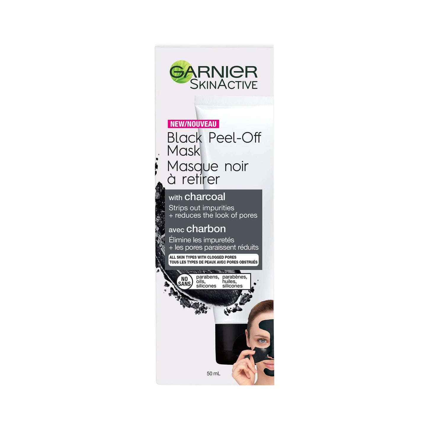 Garnier Black Peel Off Mask With Charcoal Facial Treatments 1.7 fl oz, Clean+ Beauty & Personal Care Garnier