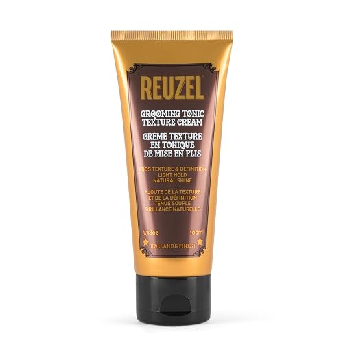 REUZEL Grooming Tonic Texture Cream, Light Hold, Curl Texture and Definition, Natural Shine, Heat Protection, For All Hair Types, 3.38oz Beauty & Personal Care REUZEL