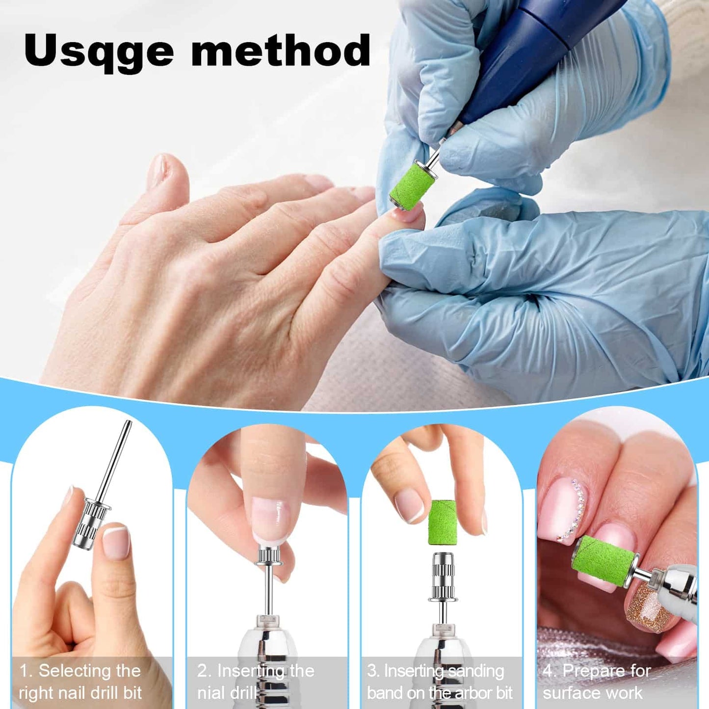 Nail Drill Bits,Sanding Bands for Nail Drill Shaft 3/32 inch,Drill Bits for Nails,Mandrel Bit for Nails,Nail Drill Bits for Acrylic Nails Manicure Beauty & Personal Care Difenni